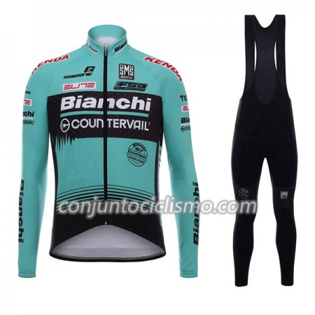 Conjunto Maillot + Culotte largo con tirantes 2017 Bianchi Countervail N001